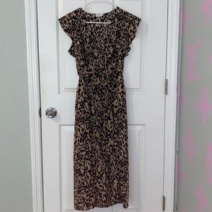 Cheetah print ruffle dress